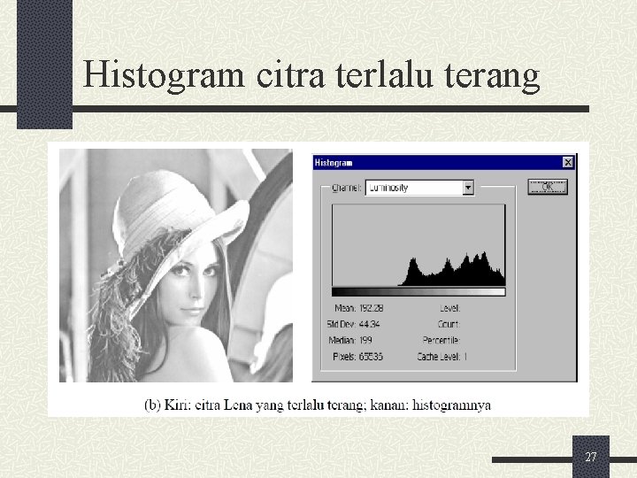 Histogram citra terlalu terang 27 