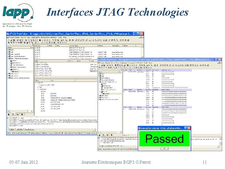 Interfaces JTAG Technologies 05 -07 Juin 2012 Journées Electroniques IN 2 P 3 G.