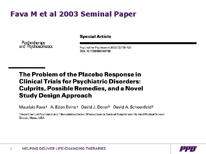 Fava M et al 2003 Seminal Paper 7 