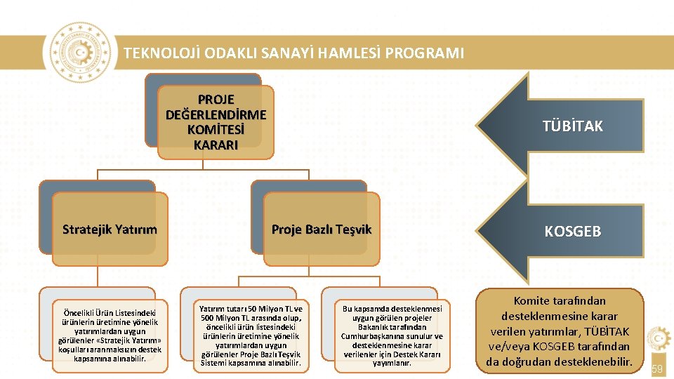 TEKNOLOJİ ODAKLI SANAYİ HAMLESİ PROGRAMI PROJE DEĞERLENDİRME KOMİTESİ KARARI Stratejik Yatırım Öncelikli Ürün Listesindeki