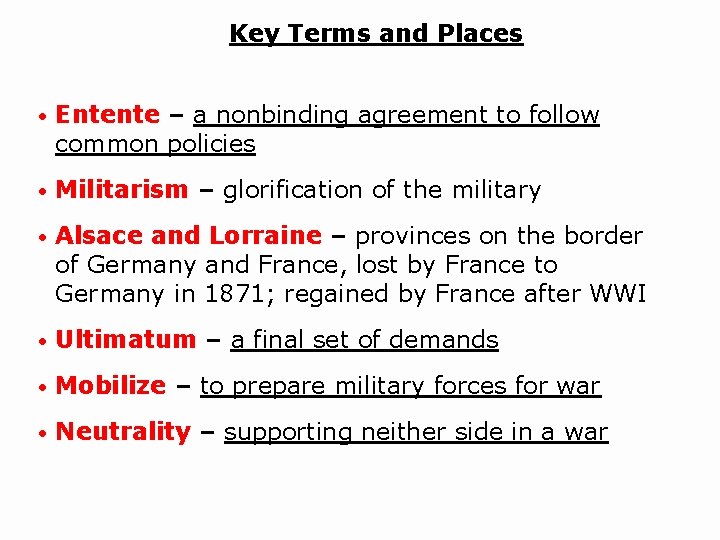 Chapter 14 World War 1 Section 1 The