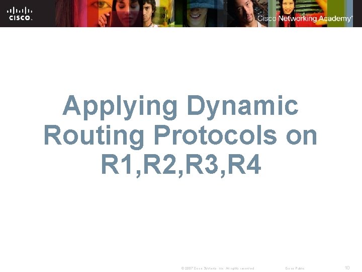 Applying Dynamic Routing Protocols on R 1, R 2, R 3, R 4 ©