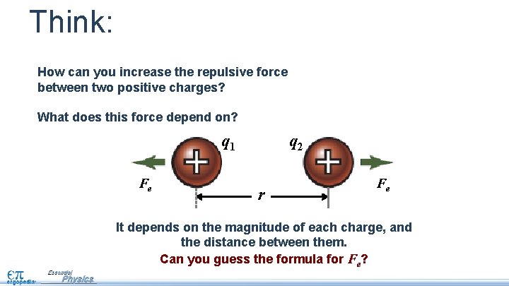 Think: How can you increase the repulsive force between two positive charges? What does