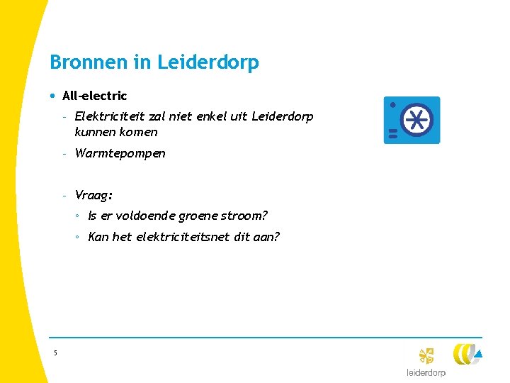 Bronnen in Leiderdorp • All-electric - Elektriciteit zal niet enkel uit Leiderdorp kunnen komen