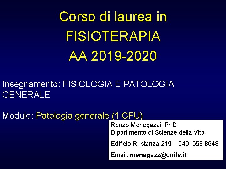 Corso di laurea in FISIOTERAPIA AA 2019 2020