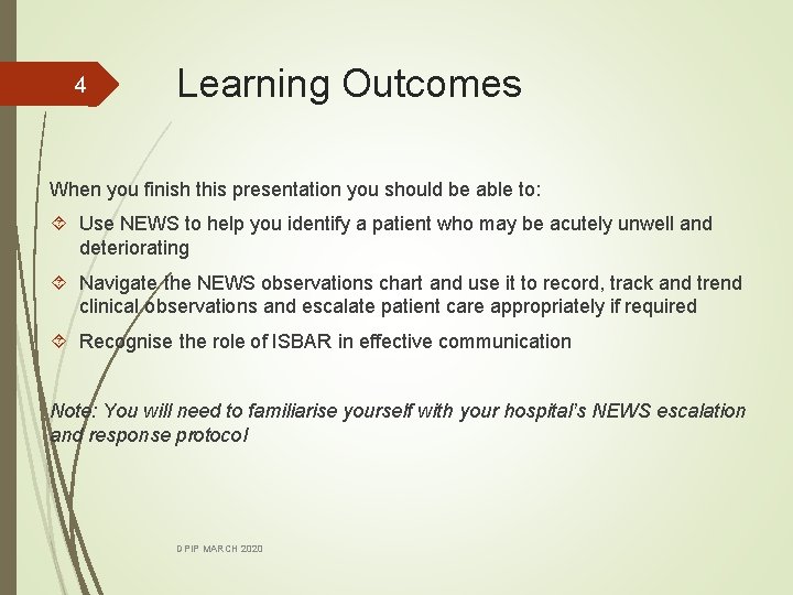 4 Learning Outcomes When you finish this presentation you should be able to: Use