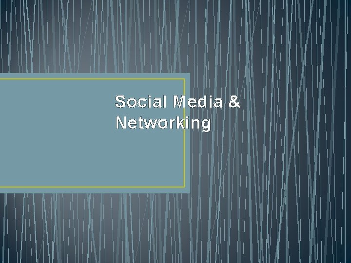 Social Media & Networking 