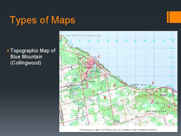 Types of Maps § Topographic Map of Blue Mountain (Collingwood) 