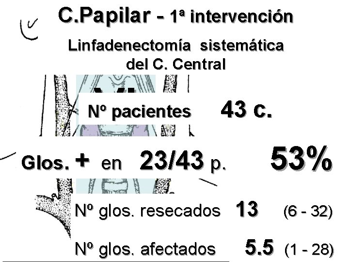 C. Papilar - 1ª intervención Linfadenectomía sistemática del C. Central VI Nº pacientes Glos.