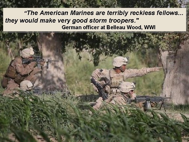  “The American Marines are terribly reckless fellows. . . they would make very