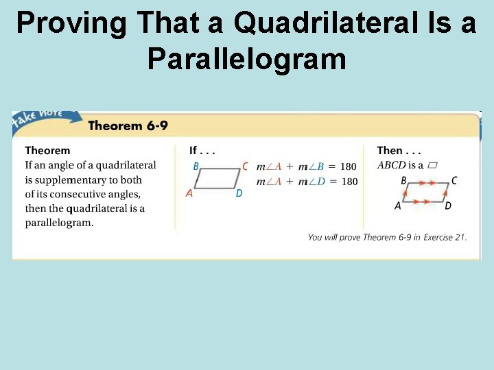 Proving That a Quadrilateral Is a Parallelogram 