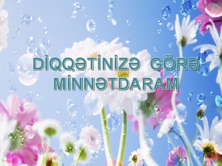 DİQQƏTİNİZƏ GÖRƏ MİNNƏTDARAM 