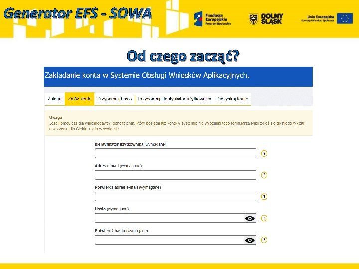 Generator EFS - SOWA Od czego zacząć? 