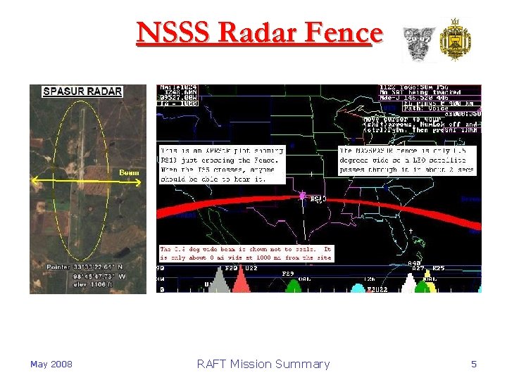 NSSS Radar Fence May 2008 RAFT Mission Summary 5 