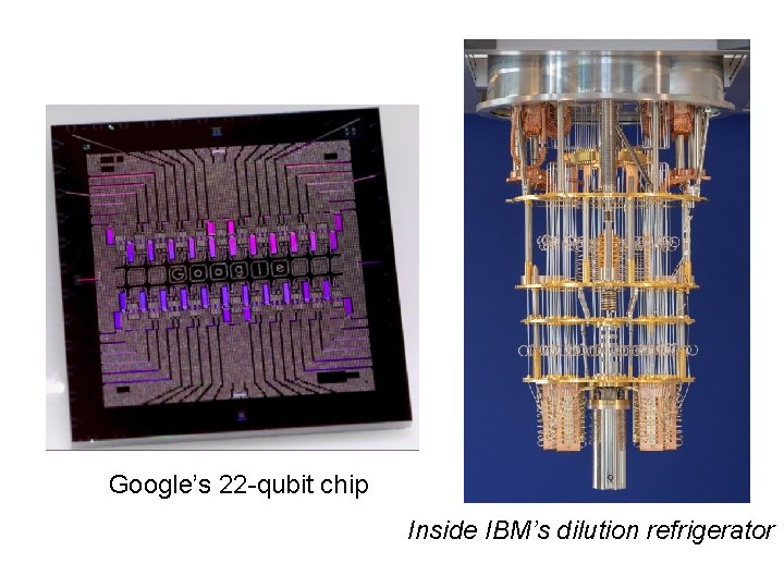 Google’s 22 -qubit chip Inside IBM’s dilution refrigerator 