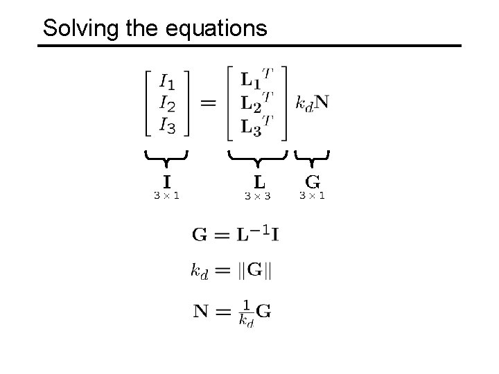 Solving the equations 