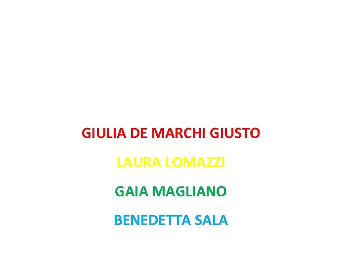 Questo progetto è stato realizzato da: GIULIA DE MARCHI GIUSTO LAURA LOMAZZI GAIA MAGLIANO