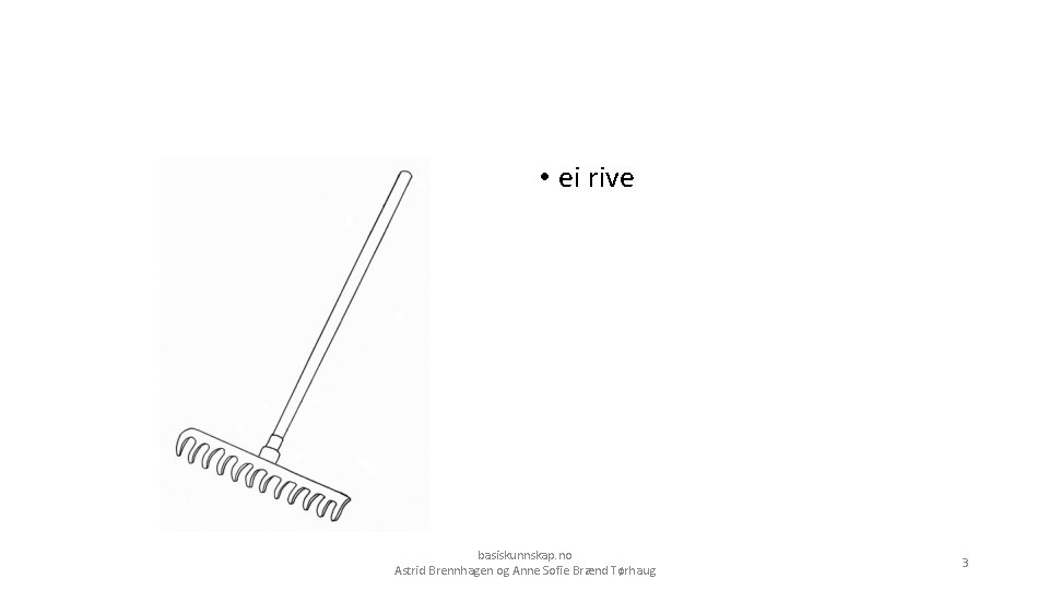  • ei rive basiskunnskap. no Astrid Brennhagen og Anne Sofie Brænd Tørhaug 3