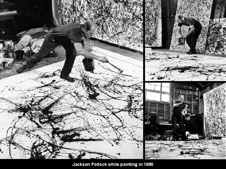 Jackson Pollock while painting in 1950 