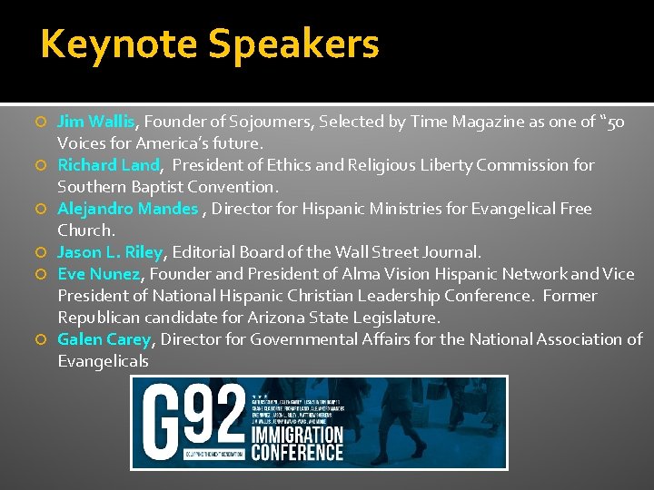 Keynote Speakers Jim Wallis, Founder of Sojourners, Selected by Time Magazine as one of