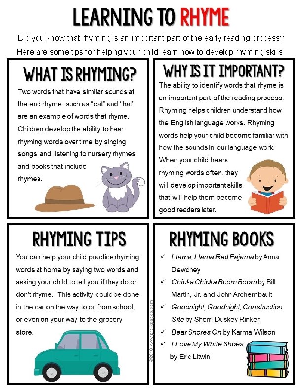Did you know that rhyming is an important part of the early reading process?