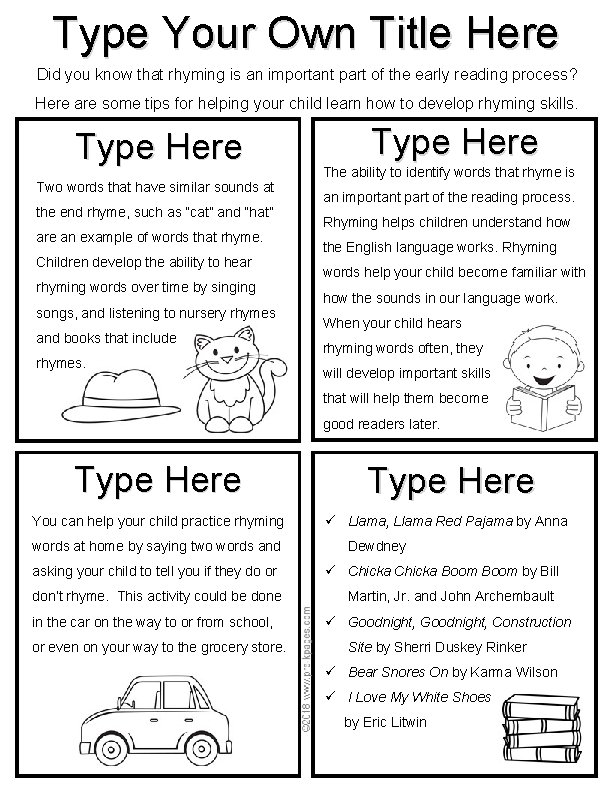 Type Your Own Title Here Did you know that rhyming is an important part
