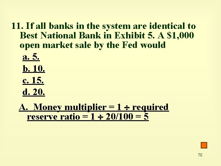 11. If all banks in the system are identical to Best National Bank in