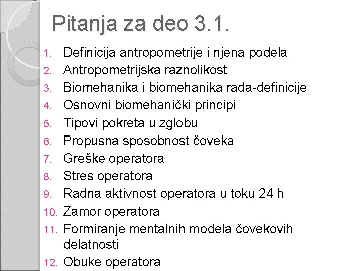 Pitanja za deo 3. 1. 1. 2. 3. 4. 5. 6. 7. 8. 9.