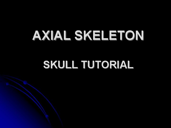 AXIAL SKELETON SKULL TUTORIAL 