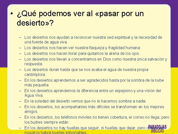  • ¿Qué podemos ver al «pasar por un desierto» ? – Los desiertos