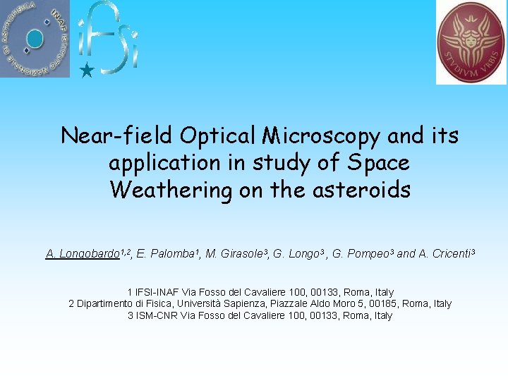 Near-field Optical Microscopy and its application in study of Space Weathering on the asteroids
