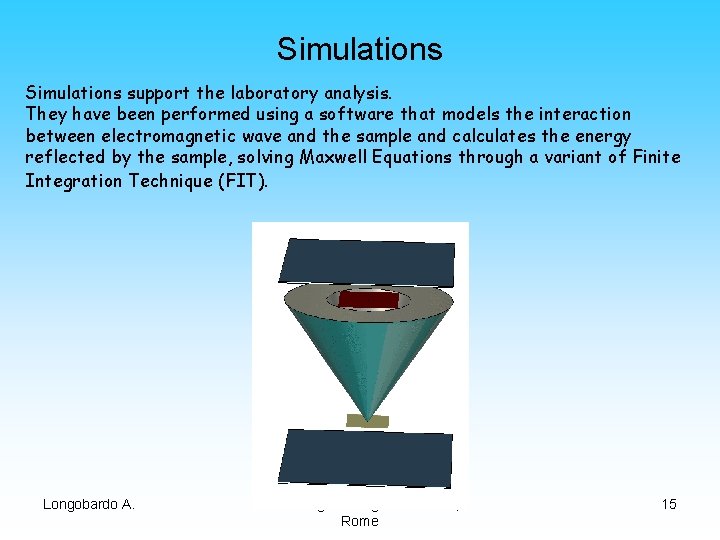 Simulations support the laboratory analysis. They have been performed using a software that models