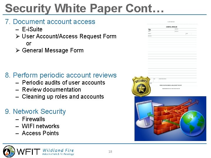 Security White Paper Cont… 7. Document account access – E-i. Suite Ø User Account/Access