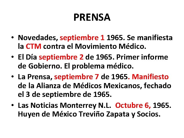 PRENSA • Novedades, septiembre 1 1965. Se manifiesta la CTM contra el Movimiento Médico. PRENSA • Novedades, septiembre 1 1965. Se manifiesta la CTM contra el Movimiento Médico.