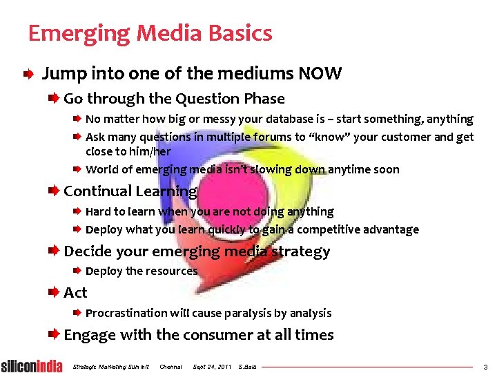 Emerging Media Basics Jump into one of the mediums NOW Go through the Question