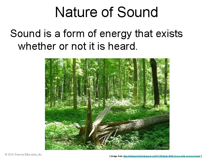 Nature of Sound is a form of energy that exists whether or not it
