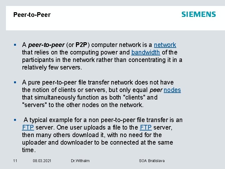 Peer-to-Peer § A peer-to-peer (or P 2 P) computer network is a network that