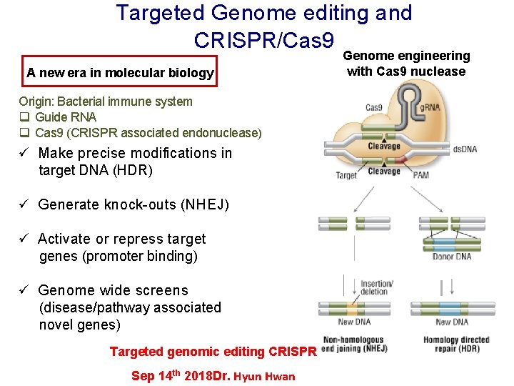 Targeted Genome editing and CRISPR/Cas 9 A new era in molecular biology Origin: Bacterial