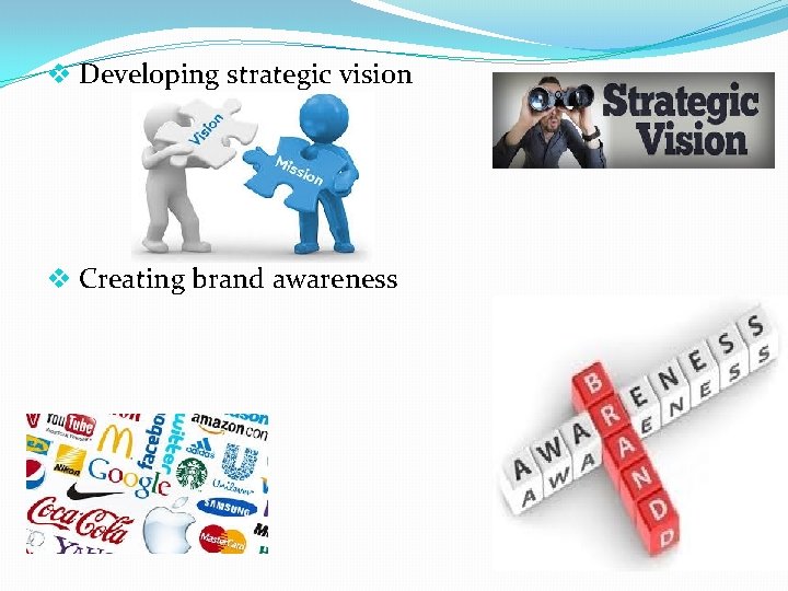 v Developing strategic vision v Creating brand awareness 