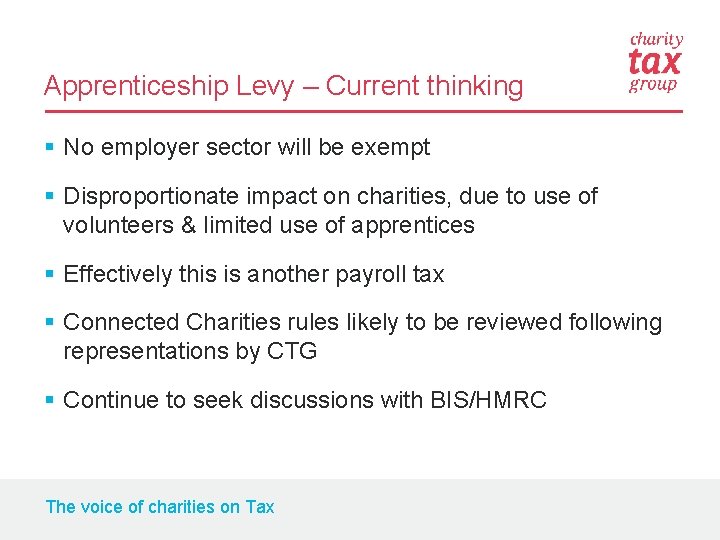 Apprenticeship Levy – Current thinking § No employer sector will be exempt § Disproportionate