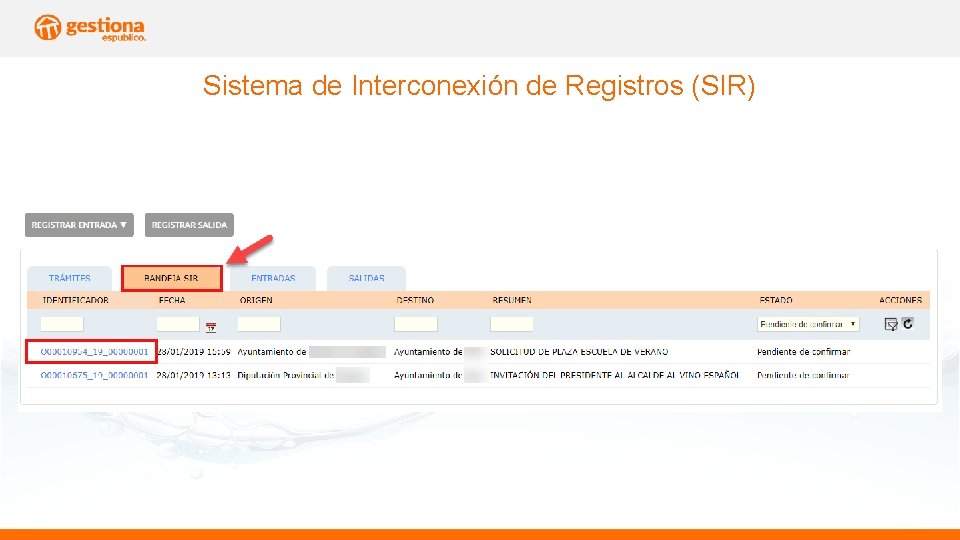 Sistema de Interconexión de Registros (SIR) 