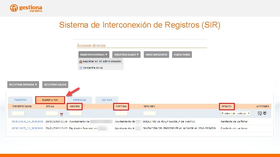 Sistema de Interconexión de Registros (SIR) 