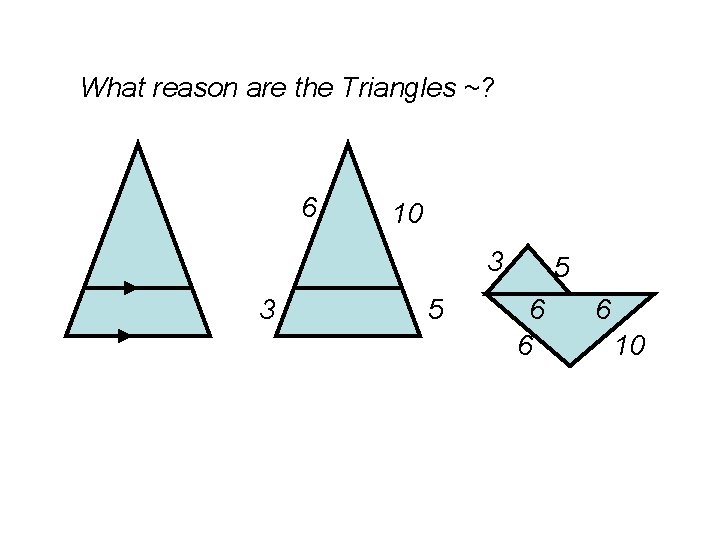 What reason are the Triangles ~? 6 10 3 3 5 5 6 6