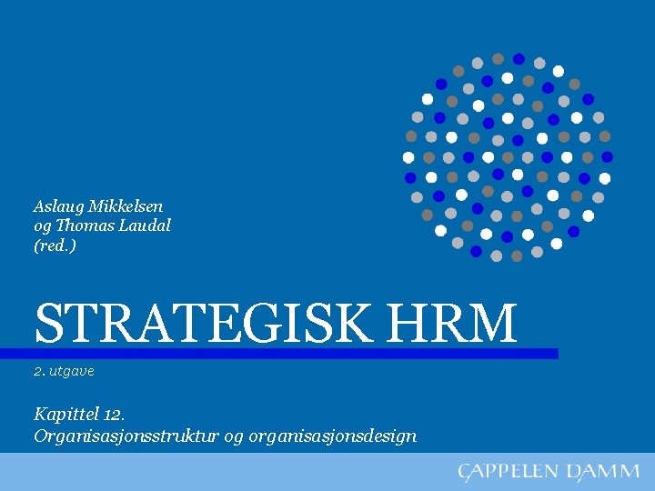 Aslaug Mikkelsen og Thomas Laudal (red. ) STRATEGISK HRM 2. utgave Kapittel 12. Organisasjonsstruktur