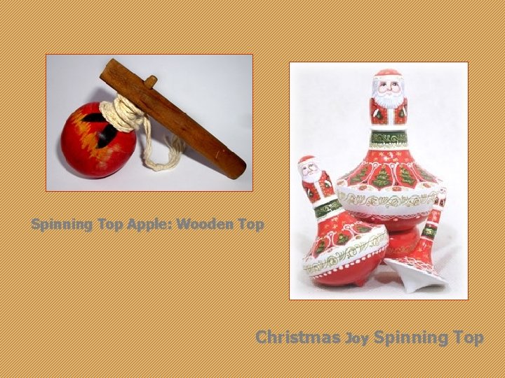 Spinning Top Apple: Wooden Top Christmas Joy Spinning Top 