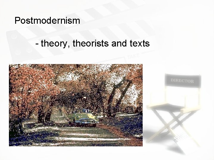 Postmodernism - theory, theorists and texts 