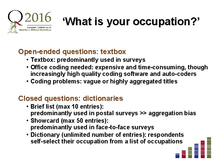 Measuring Occupations Respondents Self Identification From A Large