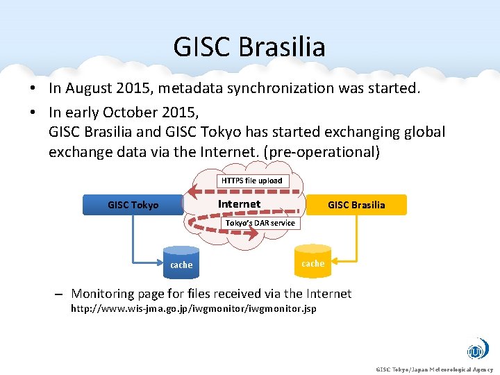 Status of GISC Tokyo JMA GISC TokyoJapan Meteorological