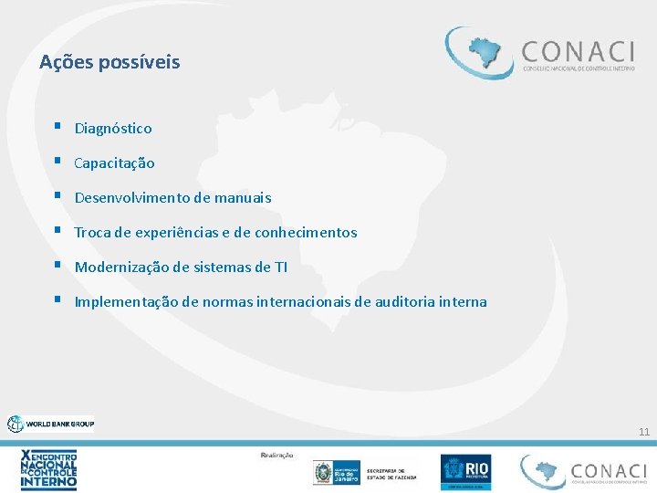 Ações possíveis § Diagnóstico § Capacitação § Desenvolvimento de manuais § Troca de experiências Ações possíveis § Diagnóstico § Capacitação § Desenvolvimento de manuais § Troca de experiências