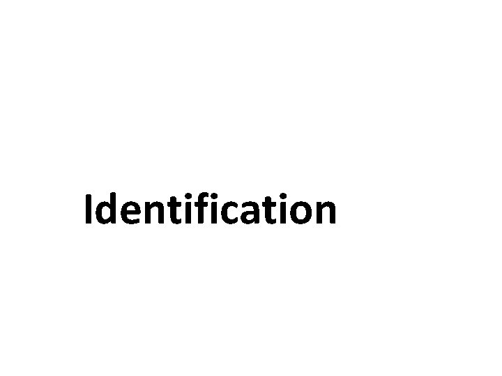 Identification Identification